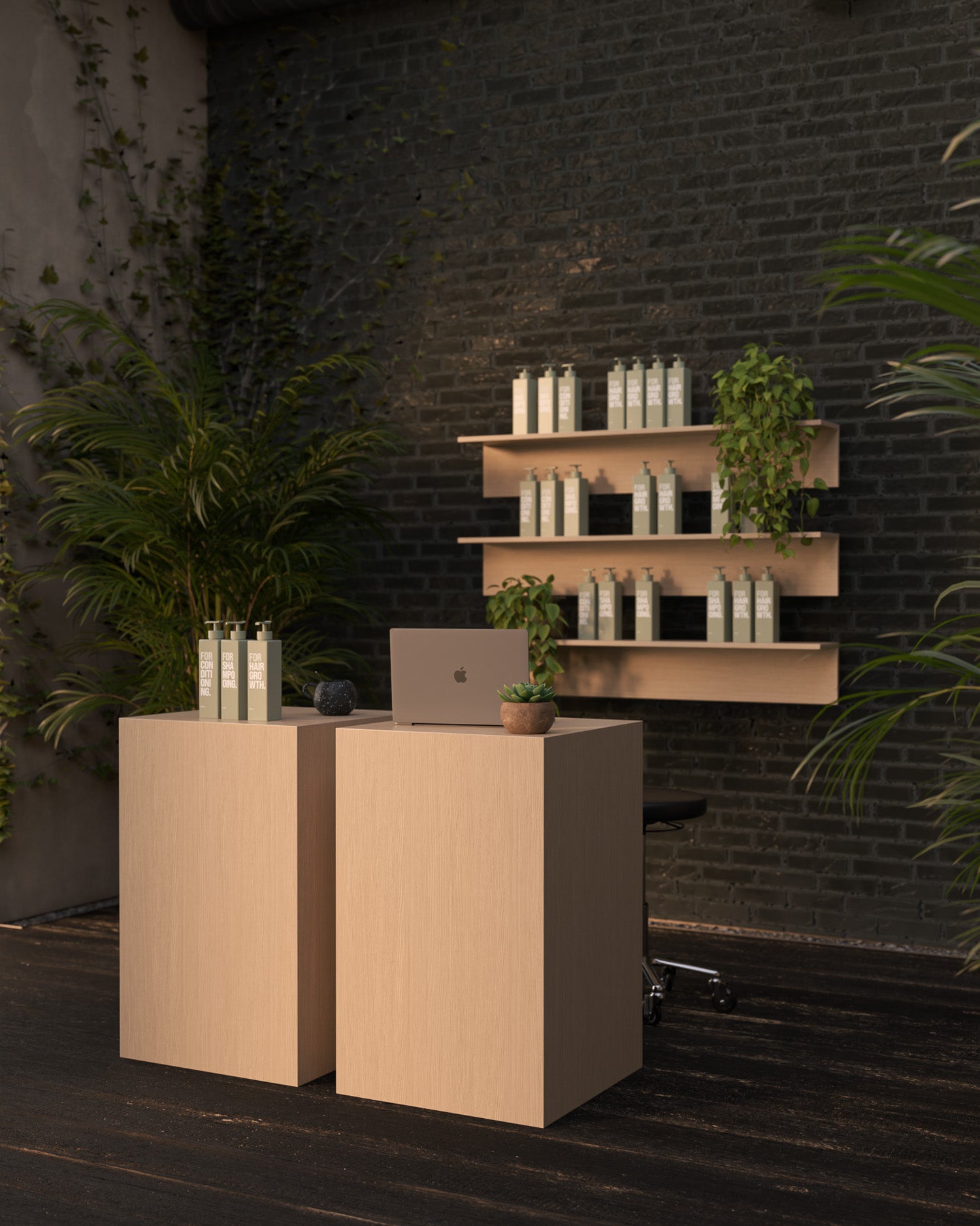 Welcome - Reception desk in oak pattern - 55cm